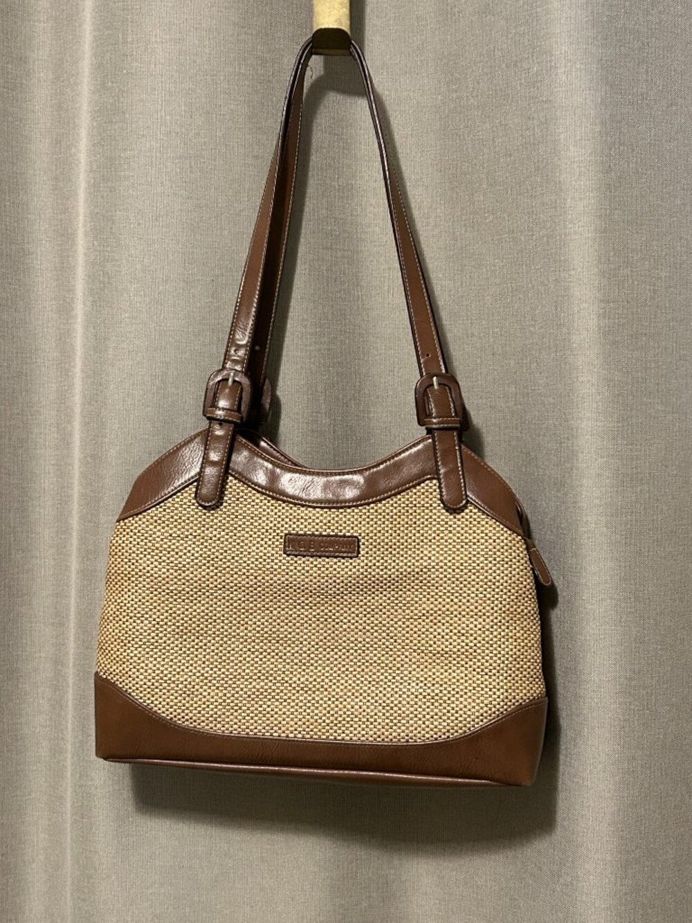 KGB Company Faux Leather / Rattan / Raffia Weave Handbag Shoulder Bag